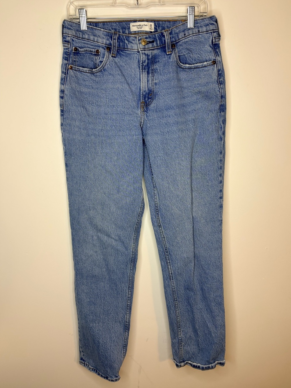 Abercrombie & Fitch The Straight Mid Rise Curve Love Denim Jeans Size 8